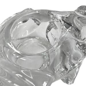 Indiana clear glass frog votive candle holder